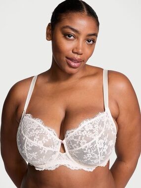 The Fabulous by Victoria's Secret Unlined Lace Full-Cup Bra 42DDD, Coconut White